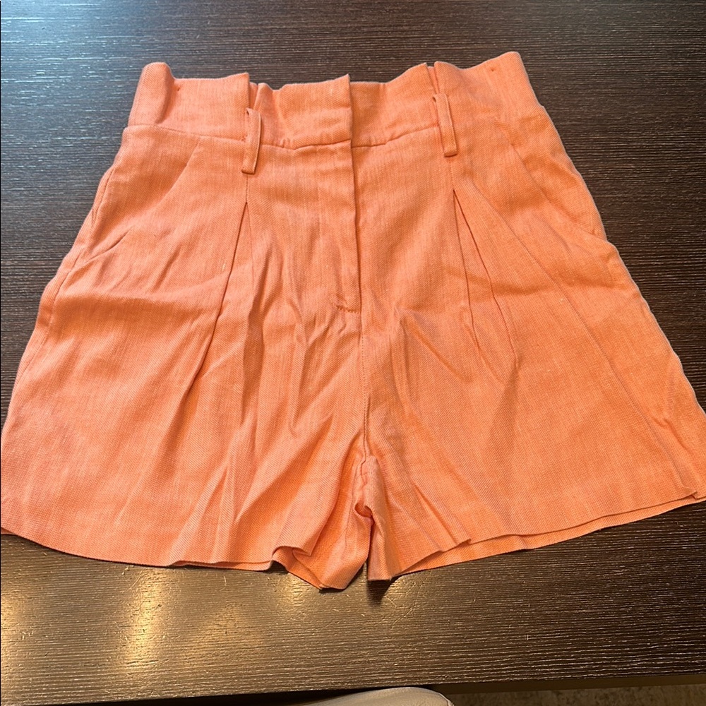 Veronica Beard Orange High Waist Shorts - Picture 1 of 5